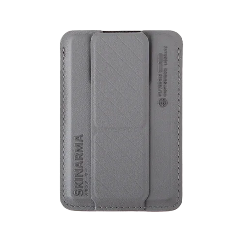 SkinArma Kado Mag-Charge Magsafe Card Holder with Grip Stand - Grey/Grey - Tashqila SkinArma Kado Mag-Charge Magsafe Card Holder with Grip Stand - Grey/Grey - Tashqila